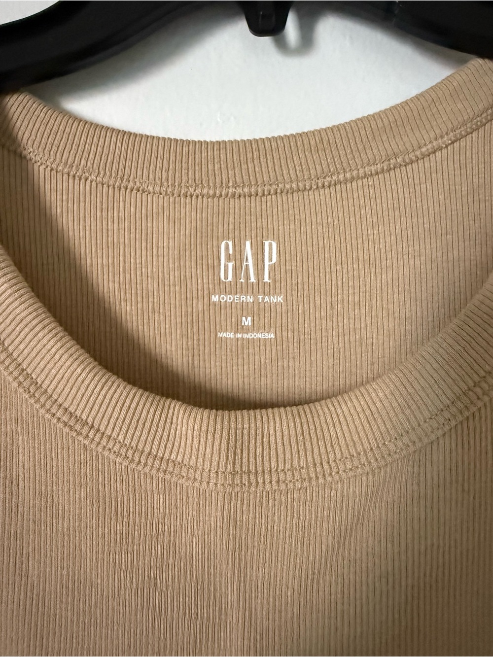 GAP Ribbed Tank Top in Taupe